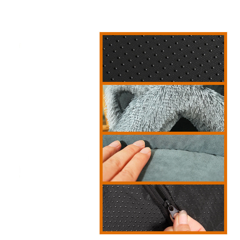 Lit pour animaux en peluche avec oreilles de chat