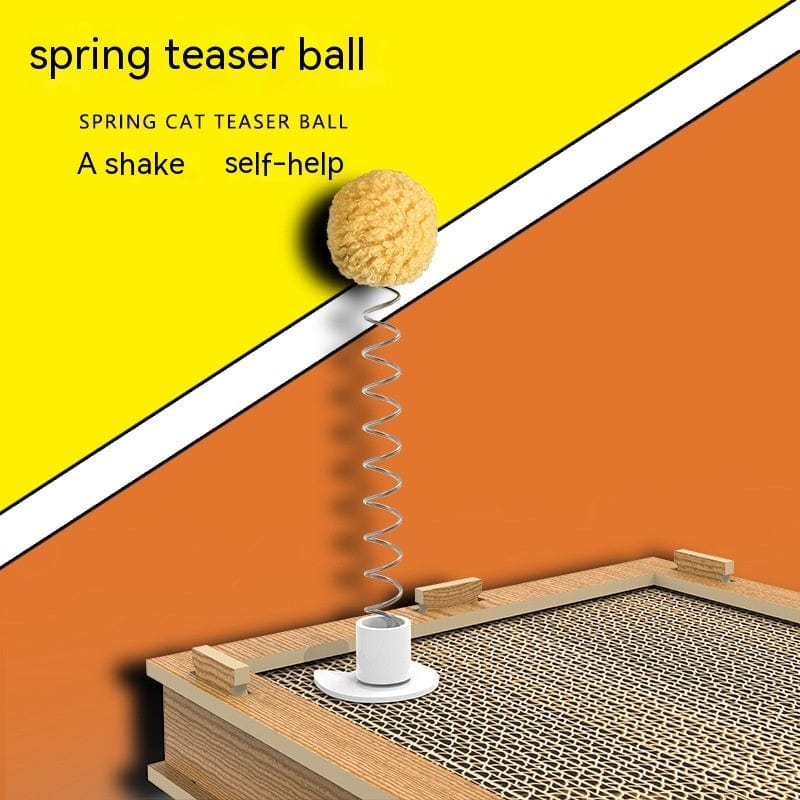 Spring teaser ball for cats, designed to enhance playtime and engage feline instincts with a fun, interactive experience.
