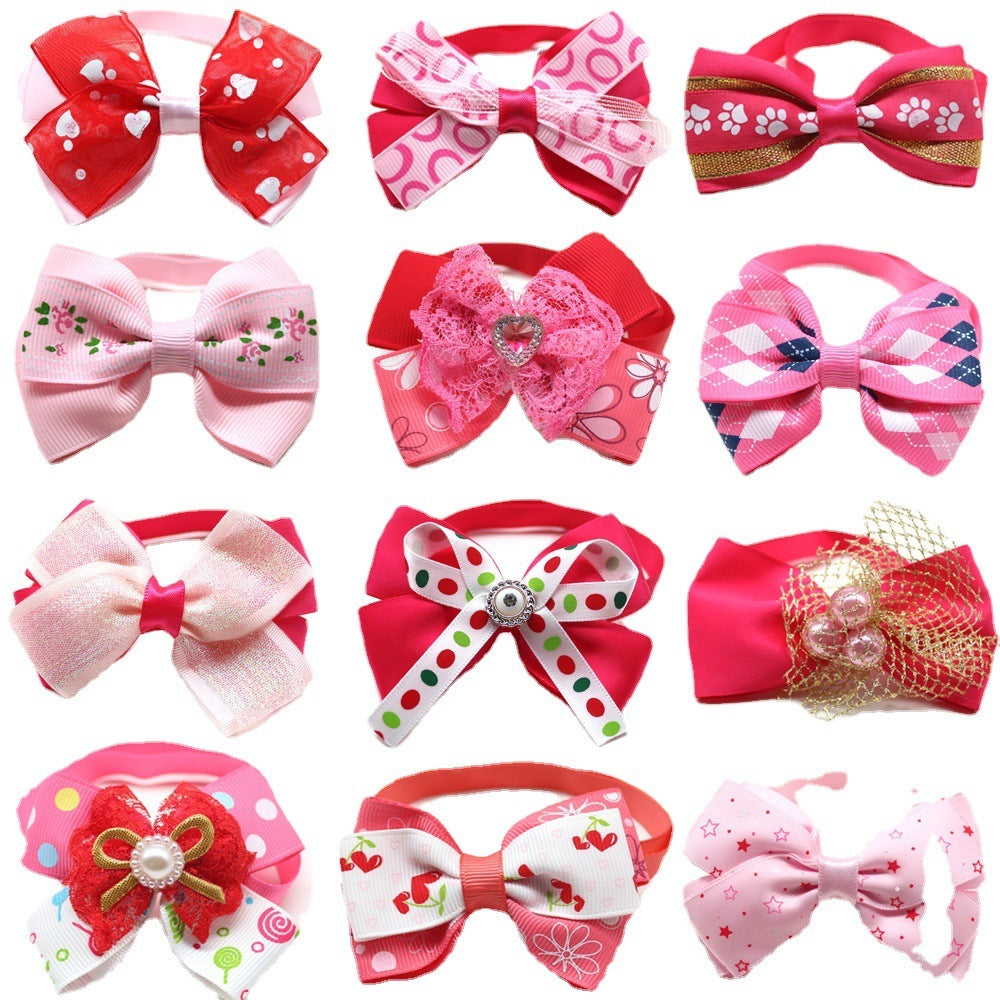 Collection de nœuds papillon colorés pour chiens et chats, parfaits pour ajouter du glamour à leur tenue.